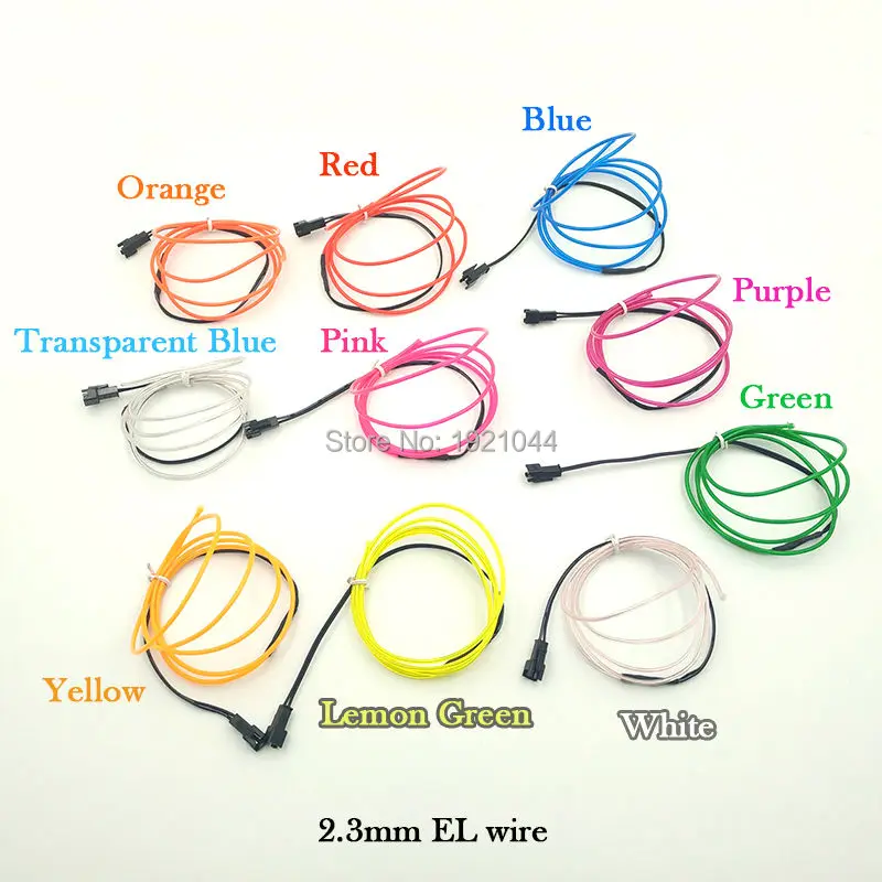 EL 와이어 LED 빛나는 조명, 장난감 공예, 정원 의류 로고, DIY 파티 장식, 인기 판매, 2.3mm EL 드라이버 미포함