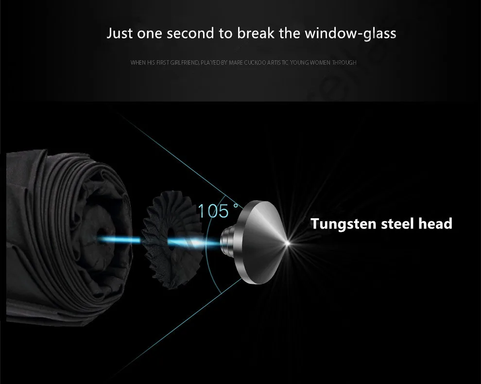 Auto open auto close tungsten steel hammer parasol unbreakable self-defense self-protection mini golf car business umbrella