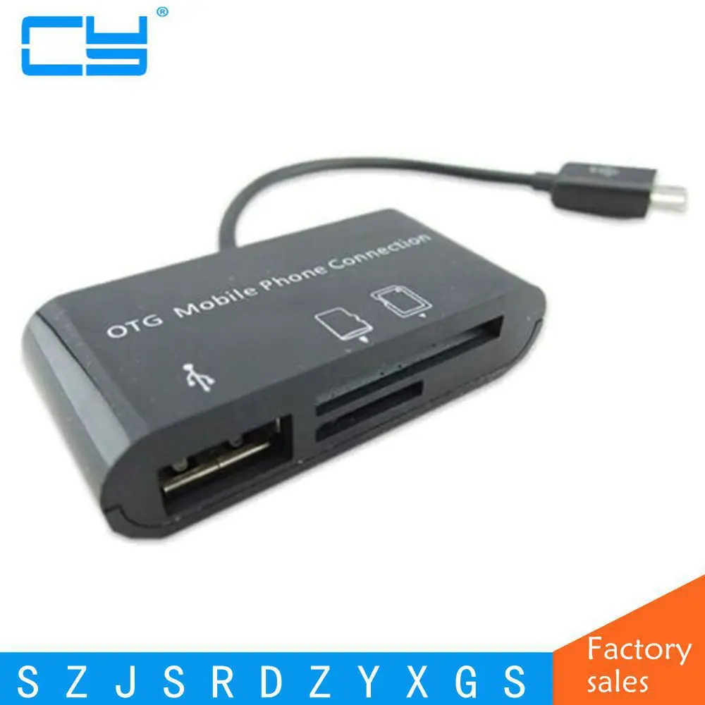 3в1 OTG Card Reader Micro USB SD/MMC/SDHC TF Card Micro SD Card Reader OTG Adapter Connector Устройство чтения карт памяти