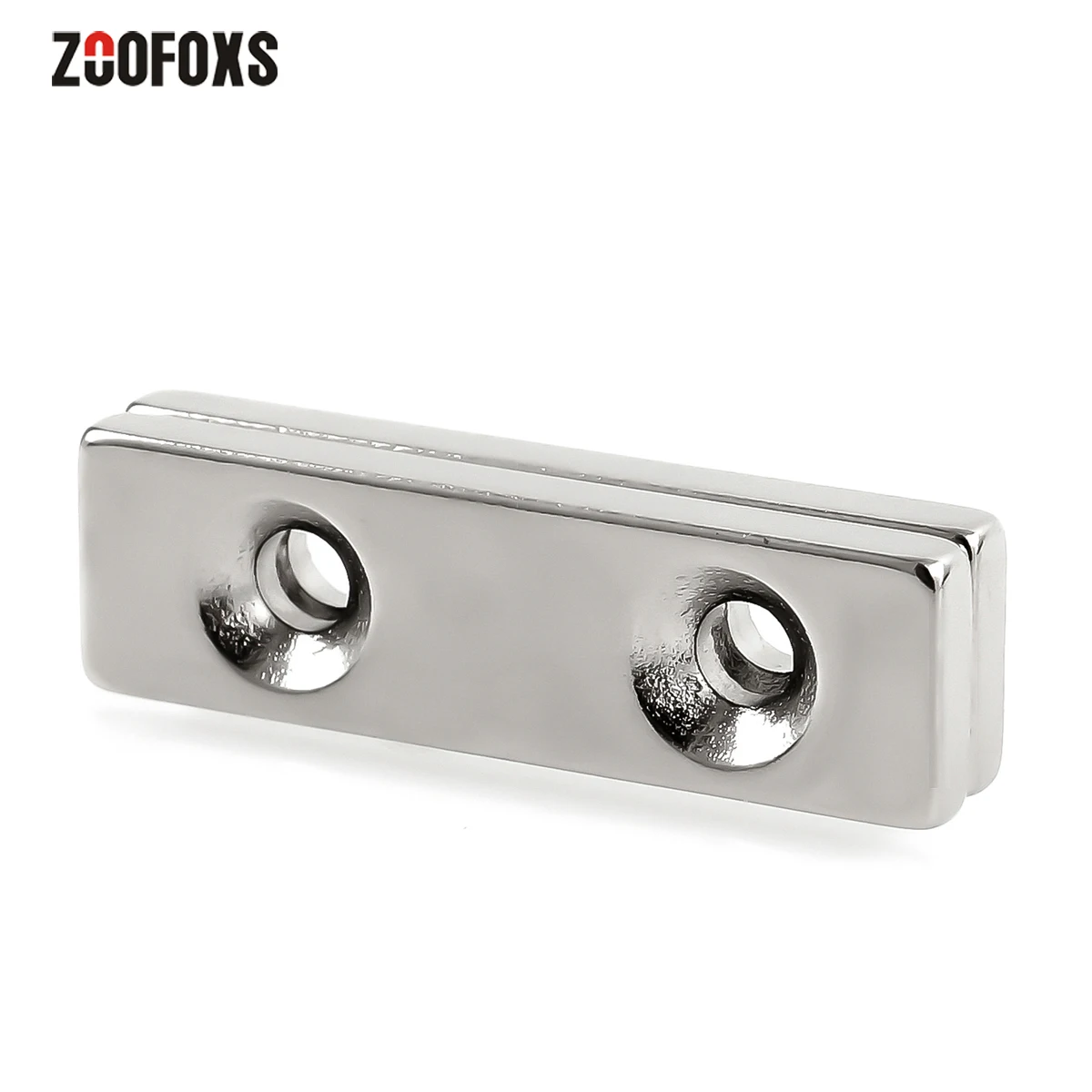 ZOOFOXS 3pcs 40x12x4mm Double 4mm Hole Small Block Countersunk Neodymium Magnet Rare Earth Powerful Magnets 40*12*4 mm