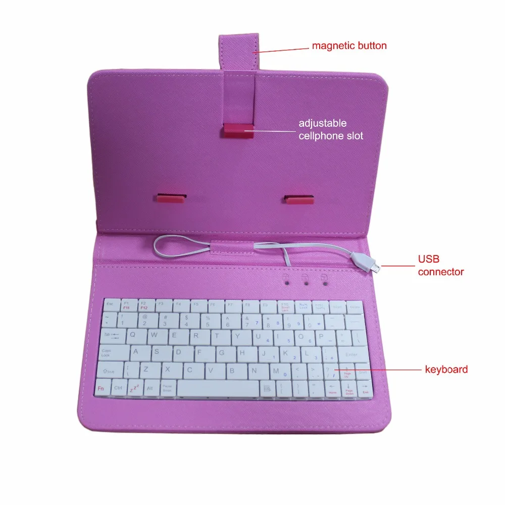 Smart phone bag OTG Leather PU USB keyboard case protector holder with stand mouse for Adroid Huawei Xiaomi HTC Samsung