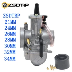 ZSDTRP Universal Motorcycle 2T/4T ZSDTRP PWK Carburetor 24 26 28 30 32 34 mm With Power Jet Fit Race Scooter ATV UTV