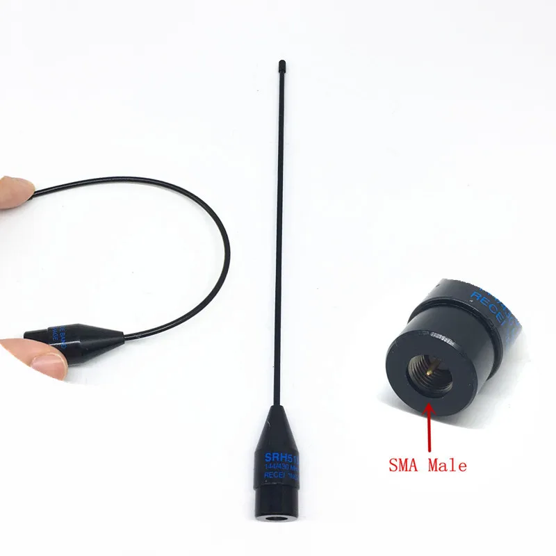 New Original SRH519 SMA Male UHF VHF Dual Band antenna thin soft  for YAEUS ,TONFA,LINTON walkie talkie made in Taiwan