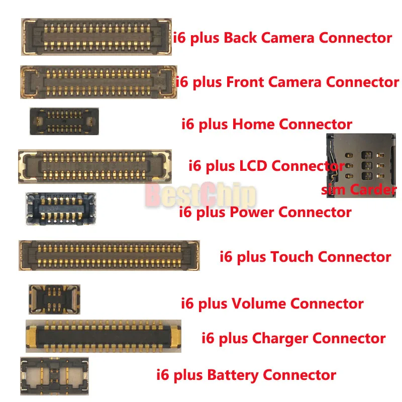 10sets/lot FPC connectors for iPhone 6 plus 6p 5.5