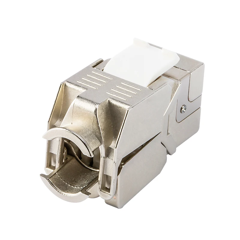 Linkwylan Cat5e Cat6 Cat6A Toolless Network Keystone Jack Module Full Shielded RJ45 Socket To LSA Toolfree Termination