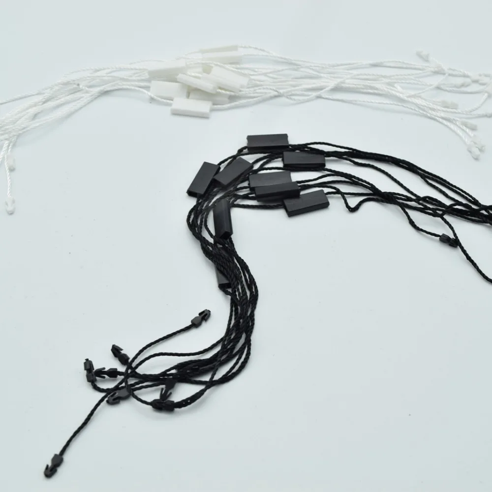 

980pcs wholesale Polyester suspender for clothes tag/garment hang tag White black 27cm length