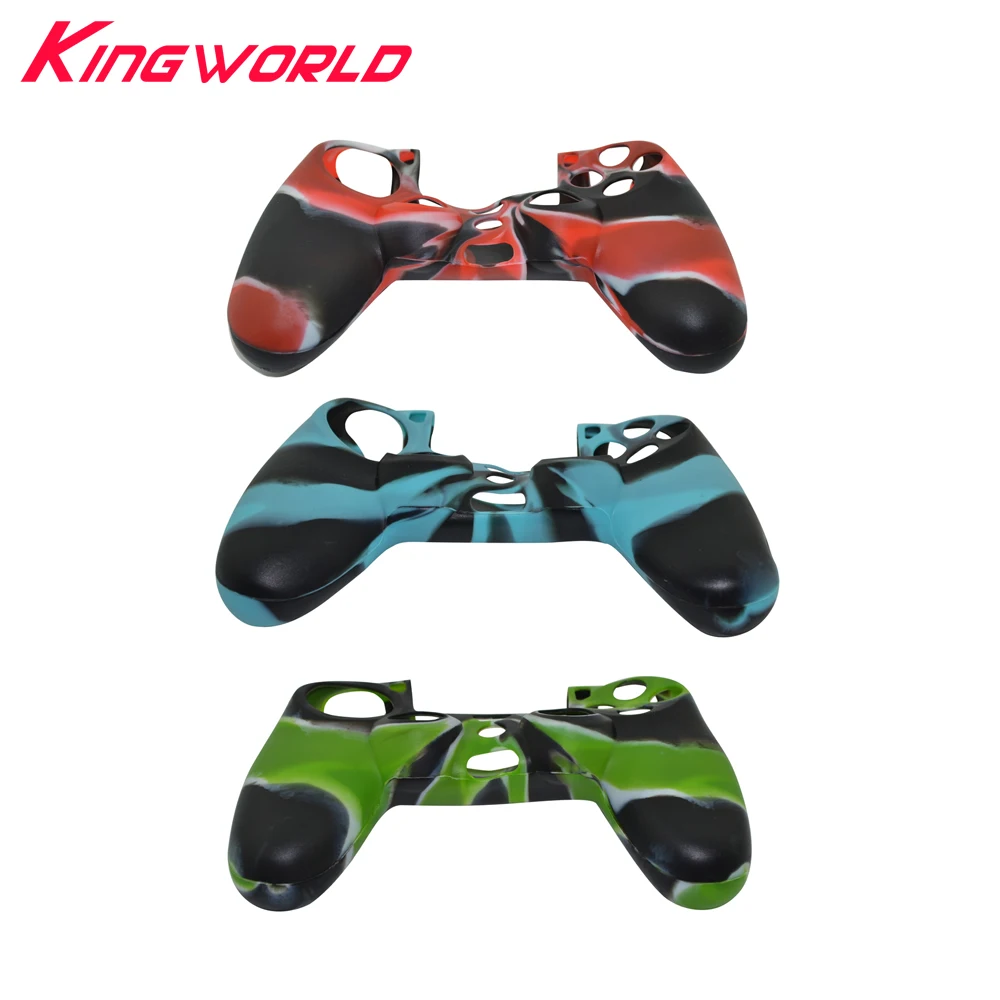 100pcs High quality 3 color Camouflage Soft Silicone Cover Case Protection Skin For Sony for Playstation 4 for PS4 Controller