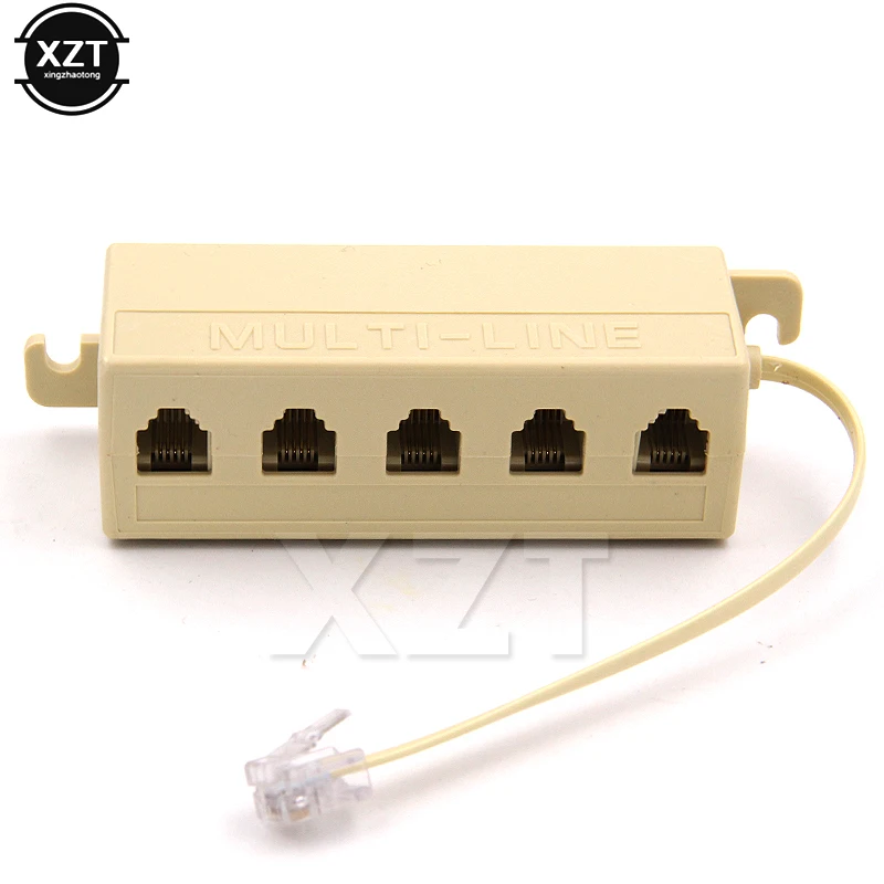 

AT Hot RJ11 6P4C 1 Jack to 5 Female RJ11 Telephone Phone Cable Line Y Splitter Extension Cable Adapter Connector