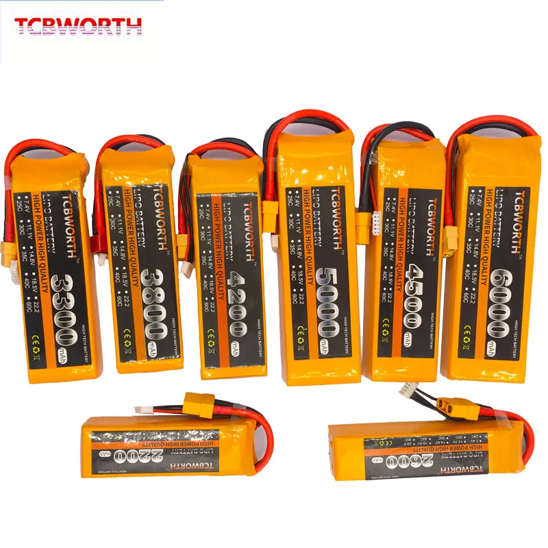 Nuova batteria Nano 4S RC LiPo 14.8V 1300 1500 1800 2200 3300 5000 6000mAh 25C 35C 60C per aereo RC Quadrotor auto Drone aereo