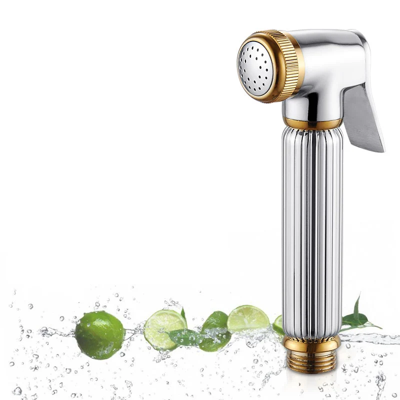 Bidets Faucet Sprayer Solid Brass Chrome Silver Handheld Toilet Bathroom Bidet Garden Faucet Bidet Head Pet Shower Spray 0223