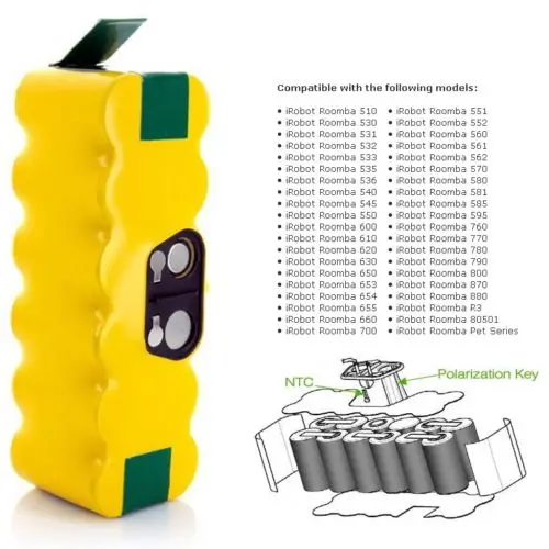 5000mah Capacity Battery Replacement for Irobot Roomba 880 500 510 530 535 545 550 552