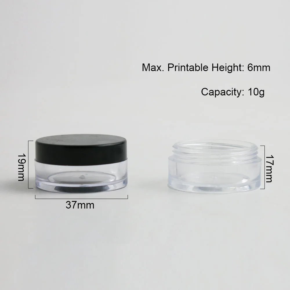 12 xRefillable Empty Powder Pot With Sieve Cosmetic Makeup Jar Container Handheld Portable Sifter with Black Cap 10g 20g 30g 50g