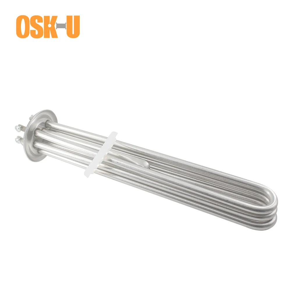 หน้าแปลนประเภทเครื่องทำน้ำอุ่นองค์ประกอบ AC380V หน้าแปลนเส้นผ่านศูนย์กลาง63มม.สแตนเลสสตีลองค์ประกอบความร้อนสำหรับหม้อไอน้ำ6KW/9KW/12KW