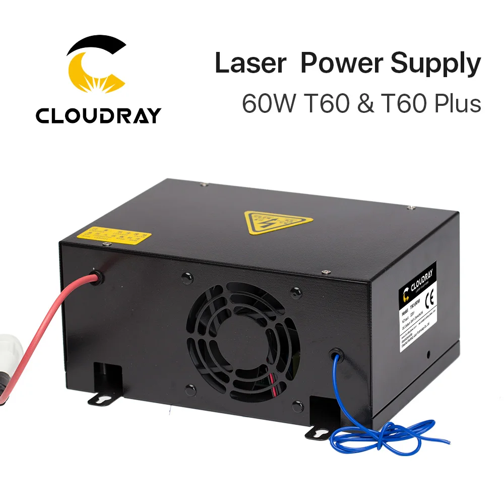 Cloudray 60W CO2 Laser Power Supply for CO2 Laser Engraving Cutting Machine HY-T60 T / W Plus Series with Long Warranty