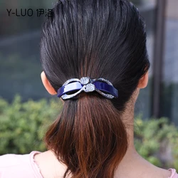 Women headwear new rhinestone hair clip large hair barrettes ponytail holder bow hair accessories for women