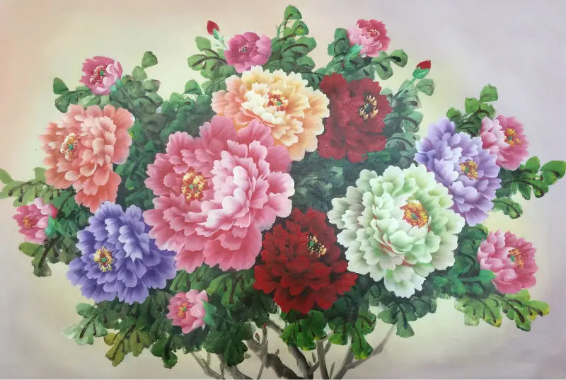 

Hand Painted High Quality Oil Painting on Canvas Realist Peony Flower Canvas Painting Wall Art Picture Painting for Living Room