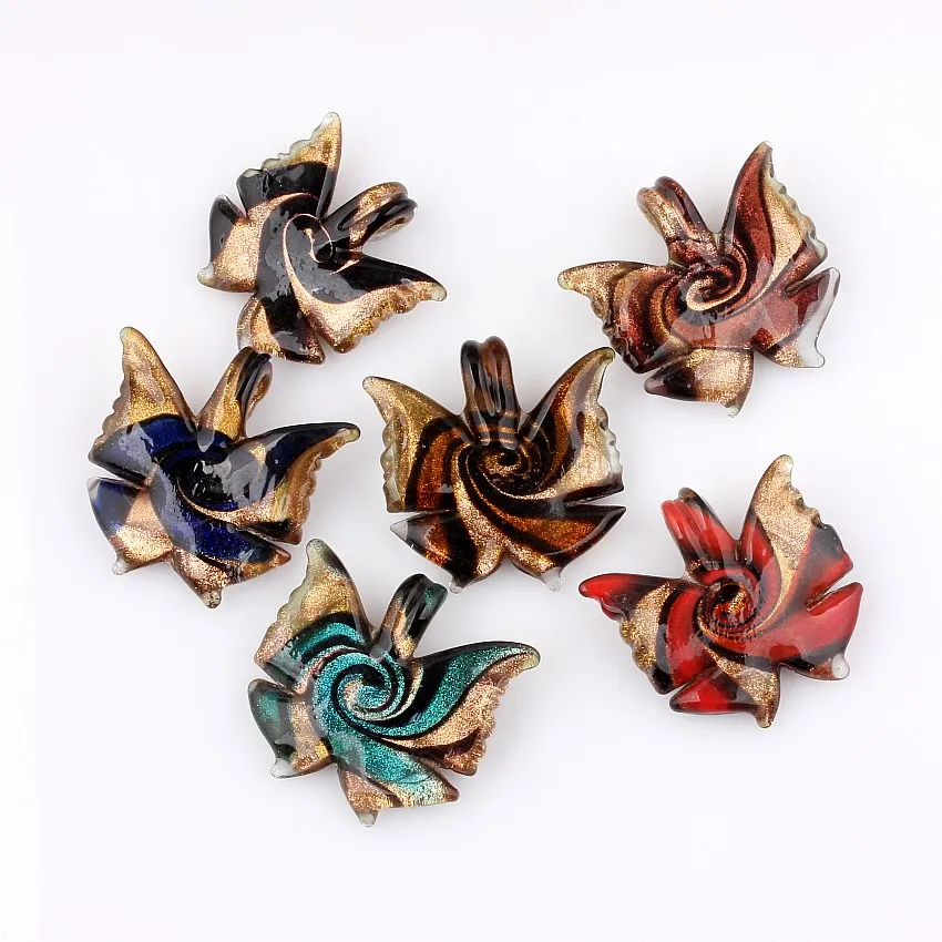 

Qianbei Fashion Wholesale Lot 6Pcs Mixed Color Butterfly Shape Pendant Fit Necklace Wedding Engagement Party Valentine Gift