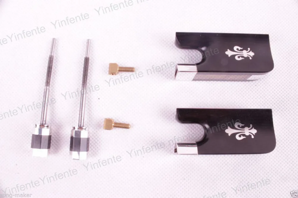 2 set Cello Bow Frog Pure Silver Mounted Ebony wood Advance Model