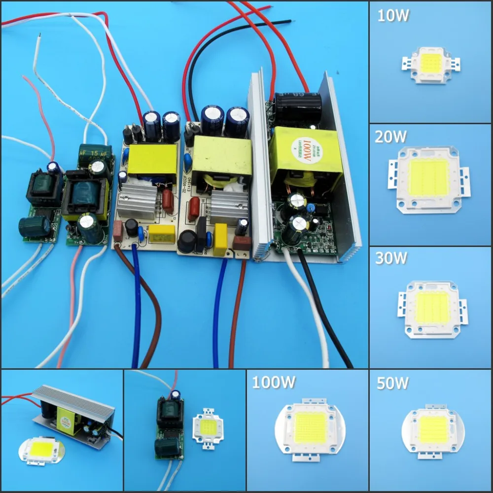

Высокое качество 10 Вт 20 Вт 30 Вт 50 Вт 100 Вт COB SMD чип для светодиодной лампы со светодиодным драйвером для прожектора Epistar / Genesis натуральный теплый белый