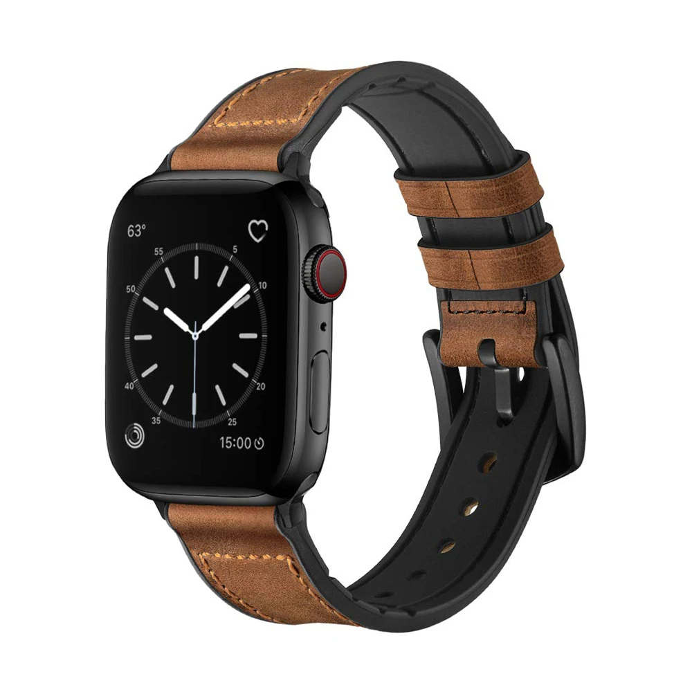 Hybrid Sport strap Für Apple Uhr 6 band 42mm 38mm iwatch 5 4 3 2 SE 44mm 40mm vintage Echtem Leder Sweatproof armband