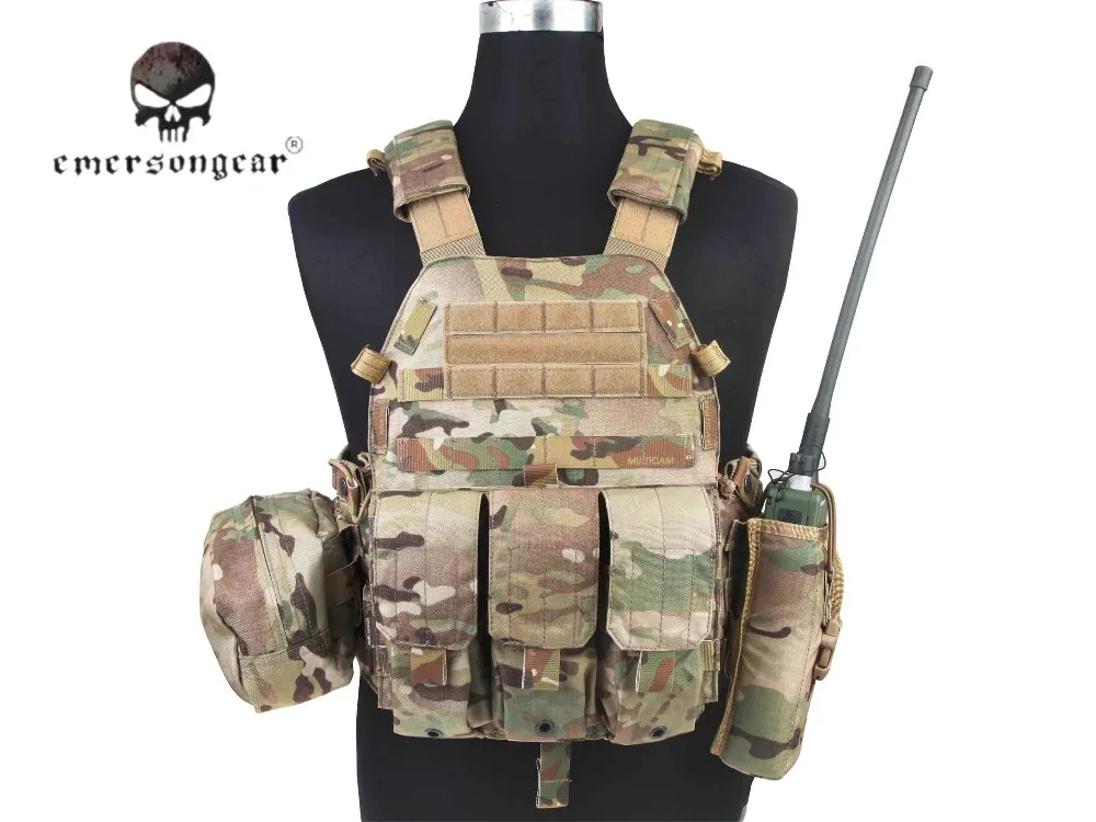 

Emersongear-LBT6094A Style Tactical Vest with 3 Pouch Airsoft Combat Molle Vest, Multicam EM7440H