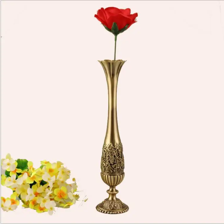 

Europe luxury vintage vase bronze color Home Decoration Vase alloy metal flower vase for home decoration flower vases 004