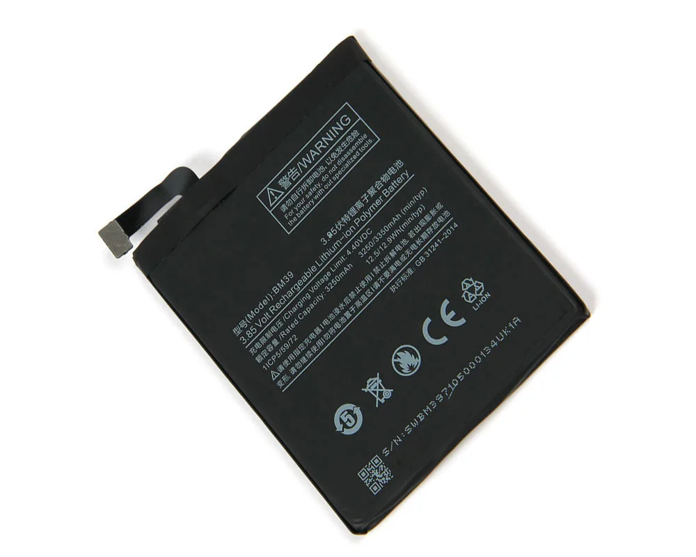 

5pcs/lot BM39 Battery For Xiaomi Mi 6 Mi6 Replacement Phone Batteries 3250mAh High Capacity battery for xiaomi 6