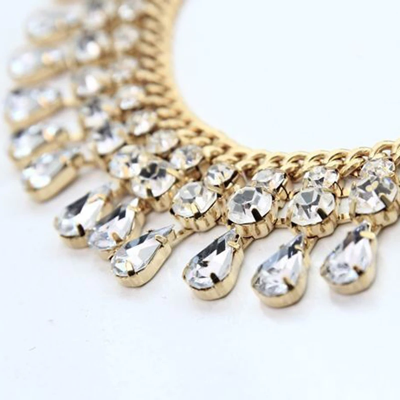 Manual chain water combination rhinestone fashion necklace #N025