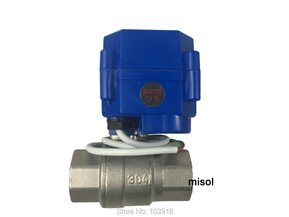 

10 pcs motorized ball valve 3/4'' NPT, DN20, 2 way 12VDC CR04, stainless steel electrical valve