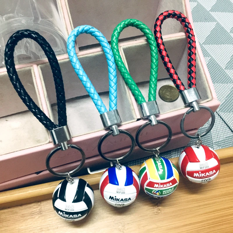 Mini Sport Beach Volleyball PVC Keychain Key Chains Chain Ring Football Beach Ball Key Ring Gifts Men Jewelry Keyring Keychains