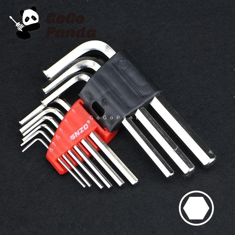 Kostenloser Versand 9 IN 1 Standard Typ Hex Schlüssel Wrench Set CRV Material 1,5 2 2,5 3 4 etc. HO-0119