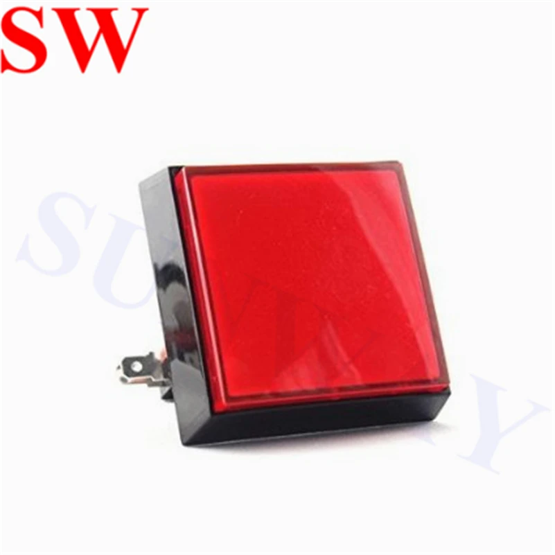 

10PCS/Lot Arcade button Square 49*49mm Lighted Buttons Illuminated Push Button with Micro switch for Arcade Music Game Machine