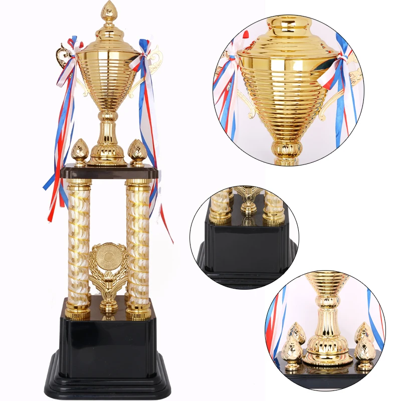 Big Logo customized Sports Athletic Prize Award Trophy Cups Golden Plated Metal Cup Basketball Trophies Award Medals 70cm Height