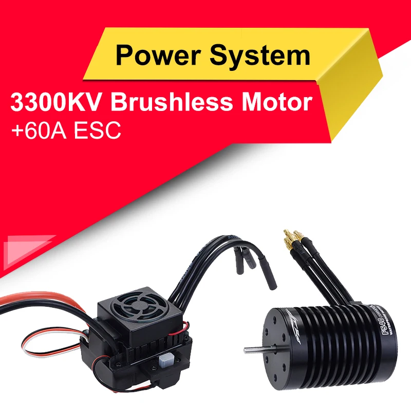 

F540-V2 3300KV 4370KV Brushless Sensorless Waterproof Motor 3.175mm+60A ESC For 1/10 RC Drift Racing Off-road Car Truck