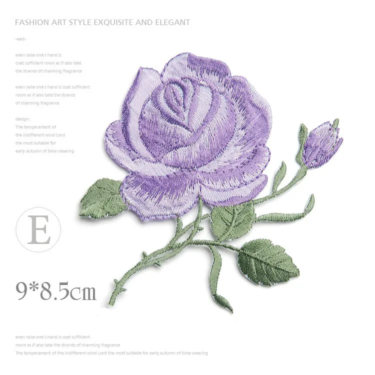 1Pcs Delicate Rose Embroidery Iron on Sew on Patches for Clothing Applique DIY Hat Coat Dress Pants Accessories Cloth Sticker