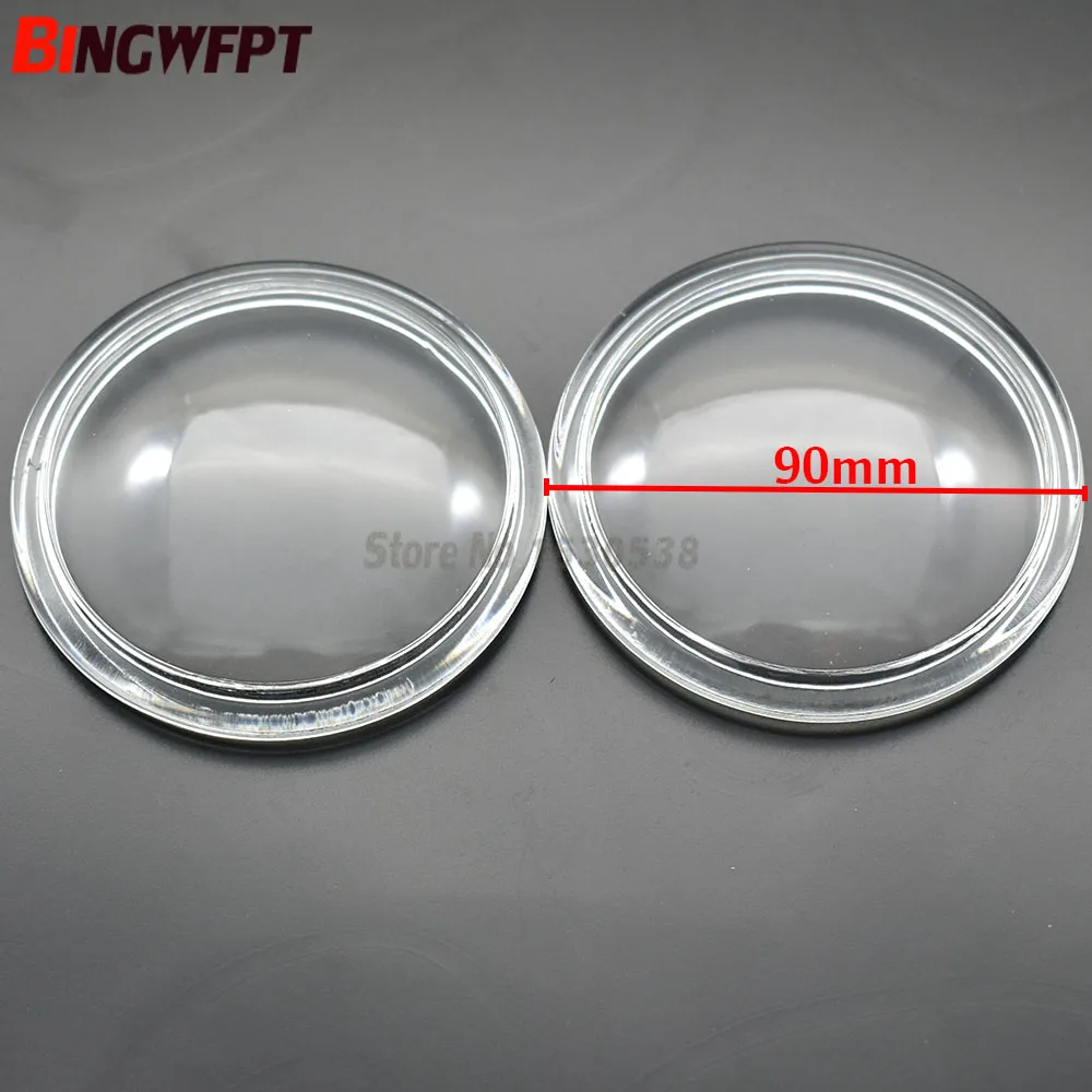 2pcs/lot Round Diameter 90mm Fog Lamps Lights Tempered Glass Anti-fog Glass For Renault Laguna Latitude Duster Clio Sandero