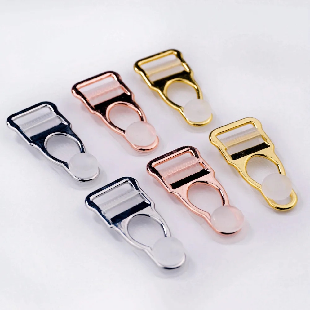 Free shipping 10pcs / lot high quality nickel plated alloy suspender clip garter belt clips 12mm Women Plastic Leg Garter Grips