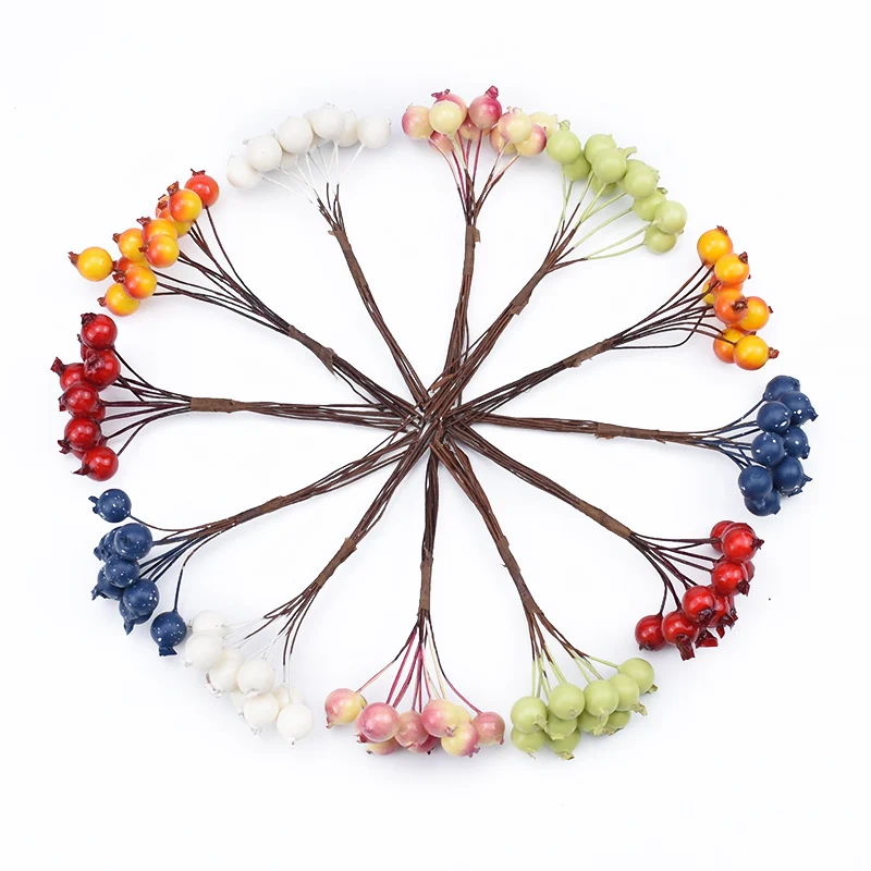 10 قطع عيد الميلاد الحرف رغوة الكرز الفاكهة ل حفل زفاف ديكور المنزل لتقوم بها بنفسك الهدايا صندوق سكرابوكينغ شدات النباتات الاصطناعية