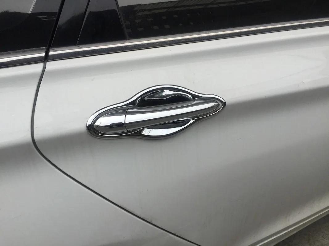 Funduoo For Hyundai Sonata YE i45 YF Chrome ABS Car Door Handle Catch Trim Cover  2011 2012 2013 2014 Car-Styling