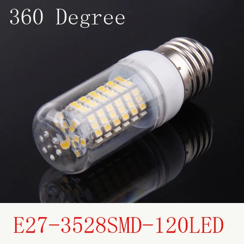 220v/110v LED BULB E27 10W Warm White & White Light 120 LED 3528 SMD Corn Light Bulb, AC 86-265V 1pcs/LOT