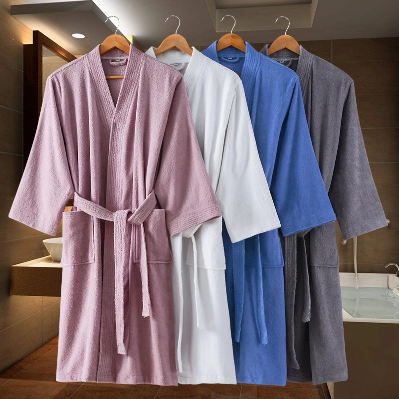 Jubah mandi Kimono tebal pria, pakaian tidur Kimono musim dingin elegan gaun malam pria ukuran Plus XXL klasik