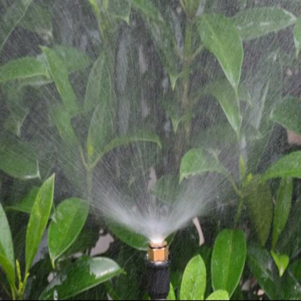 Aspersor de cobre con rosca macho hembra, cabezal de rociador ajustable, boquilla de pulverización de riego para invernadero, jardín, nebulización de polvo, 1/2"