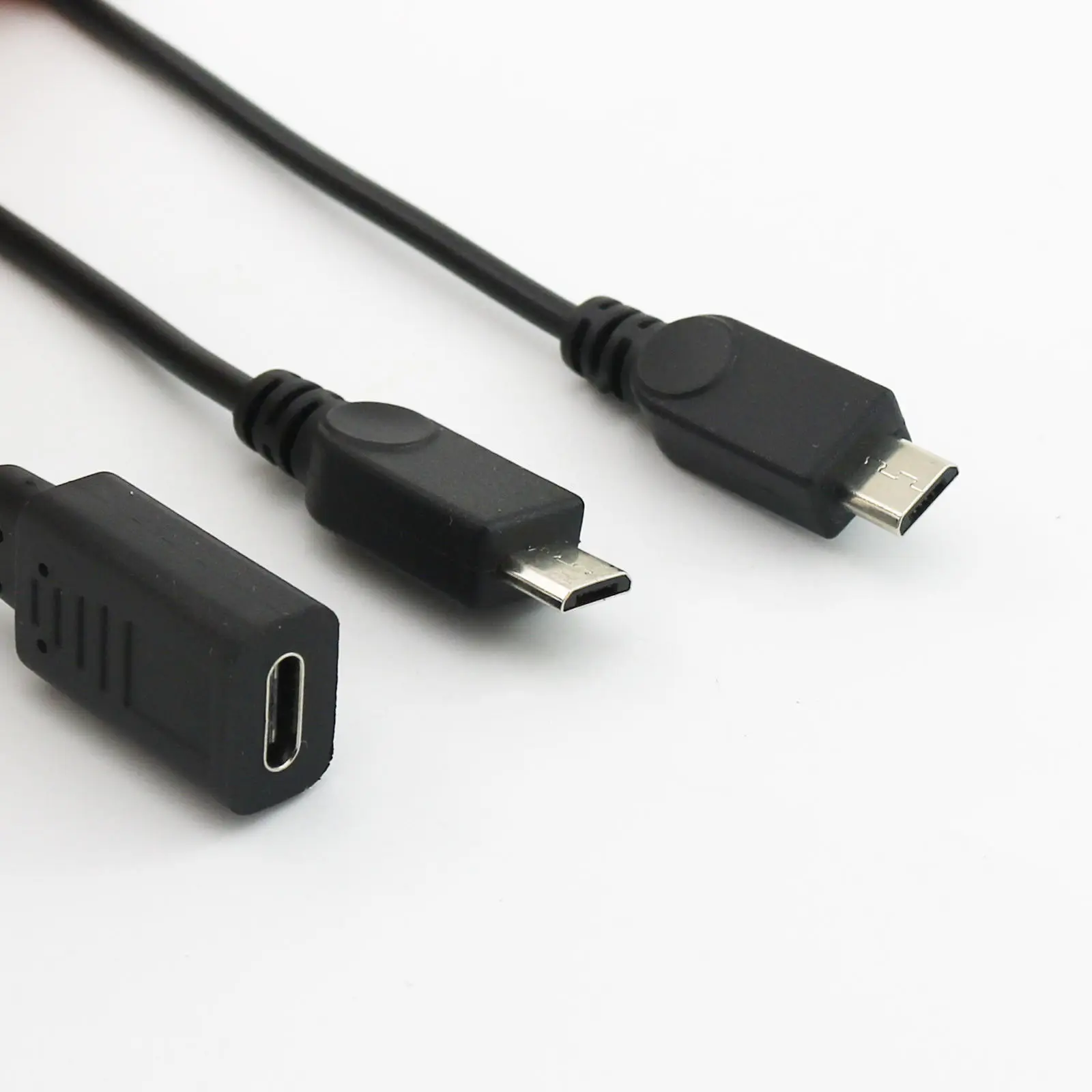 1 sztuk USB 2.0 typu C żeński na podwójny Micro USB męski kabel splittera 2x Micro USB Spliter