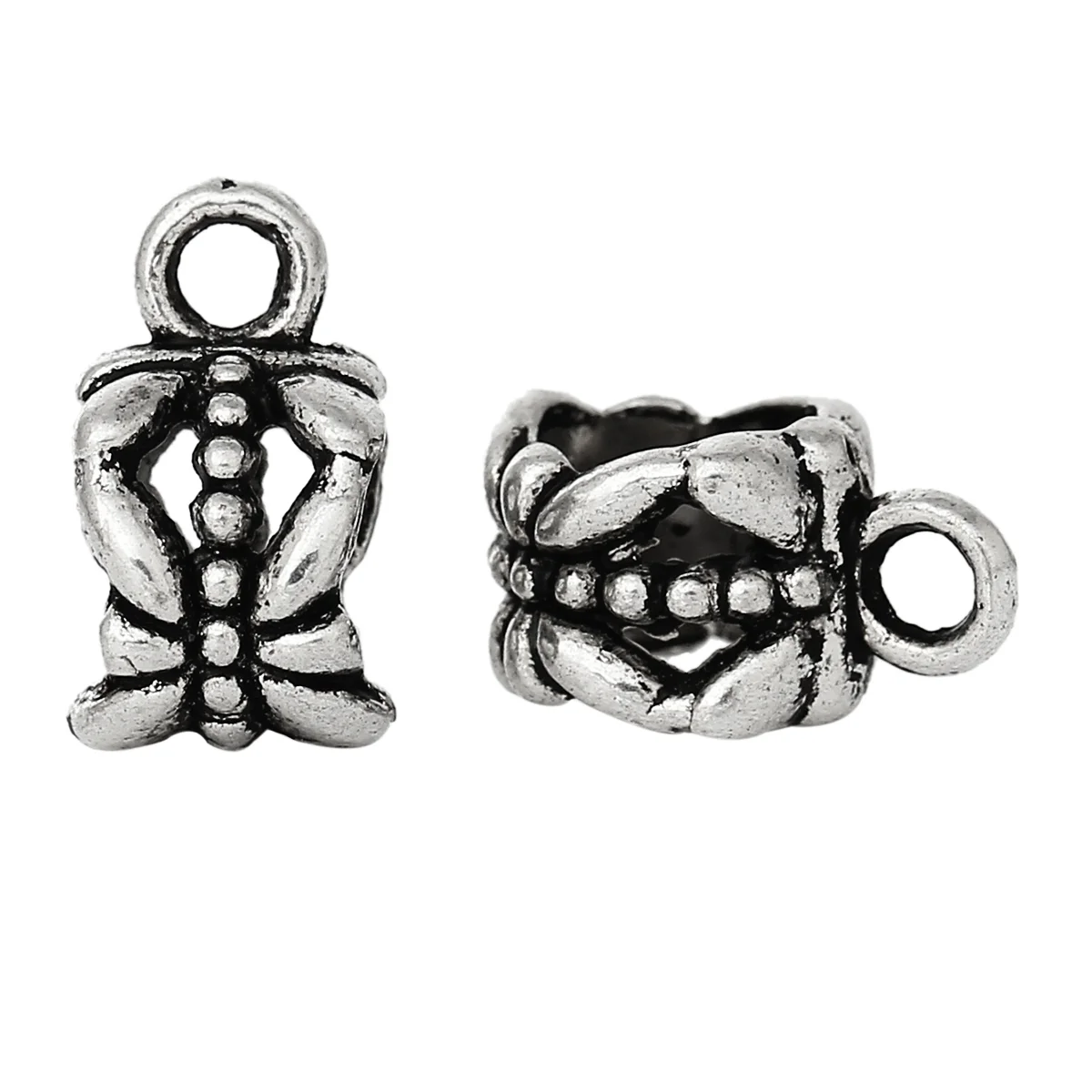 DoreenBeads 50 قطعة الفضة اللون الكفالة الخرز فاصل الخرز 11x8 مللي متر صالح الأوروبي سحر سوار 6 مللي متر (B00004) ، ييوو