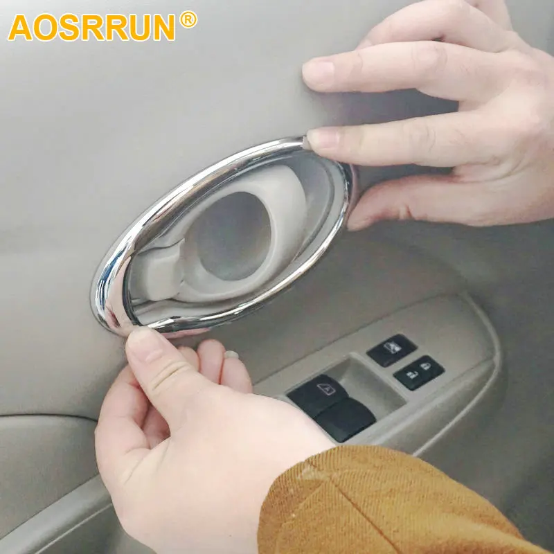 For Nissan Versa Sedan Hatchback Note SR 2014 2015 ABS Chrome Interior Handle Cover Car Accessories Trim Stickers