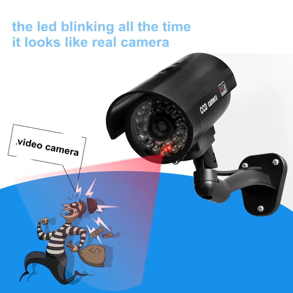 Fake Dummy Simulation Camera Bullet Waterproof Outdoor Indoor Security CCTV Surveillance Camera Red LED Flashing