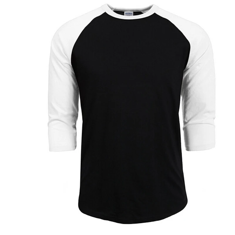 New Fashion T Shirt Men Design O-Neck T-shirt Men\'s Casual 100% Cotton 3/4 Sleeve Tshirt Hot Sale Raglan Jersey Shirt Man Tops