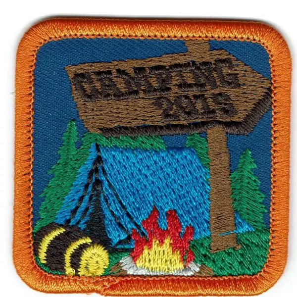 

girl boy Club CAMPING 2015 Fun Patches Crests badges SCOUTS GUIDES trip Camp Out