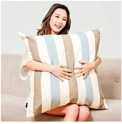 Square oversized strips/grid pattern cushion cover pillowcase