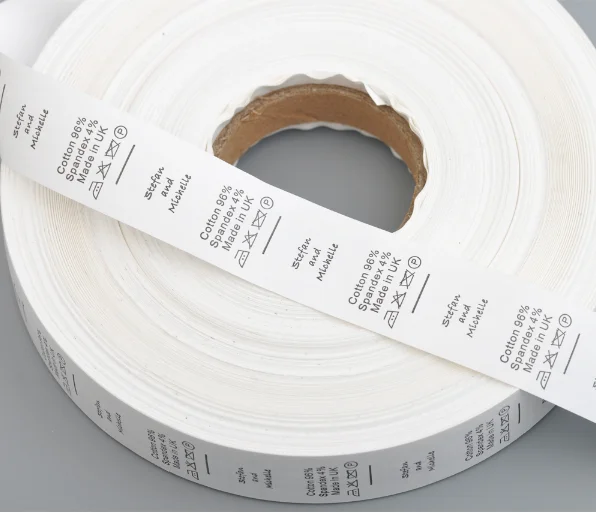 1000pcs/roll labels for clothes Custom white garment nylon taffeta washing care label clothing size tags wash labels lb-025